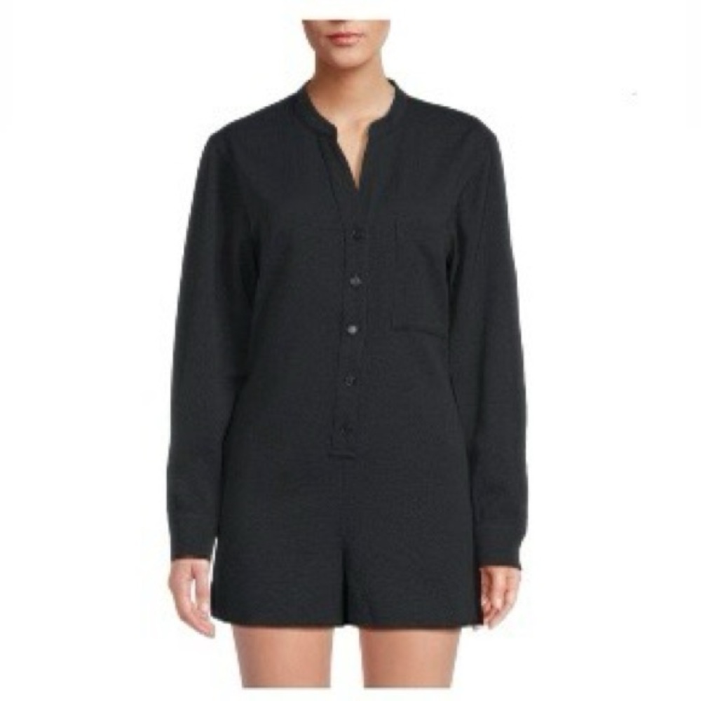 Onia Crinkle Button Down Romper size S
